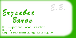 erzsebet baros business card